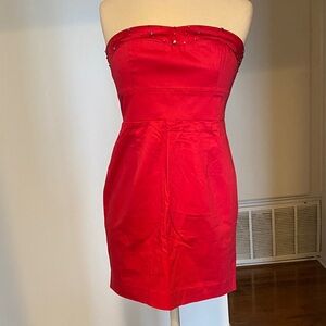 Free People Strapless Red Dress